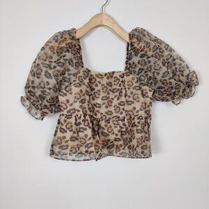 Endless Rose Women's Animal Print Blouse Size Small Mobwife Western Feminine NEW
